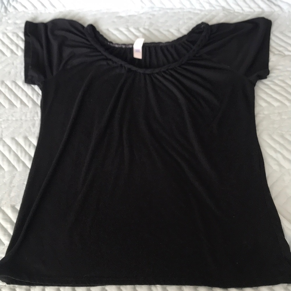 Black top, braided neck